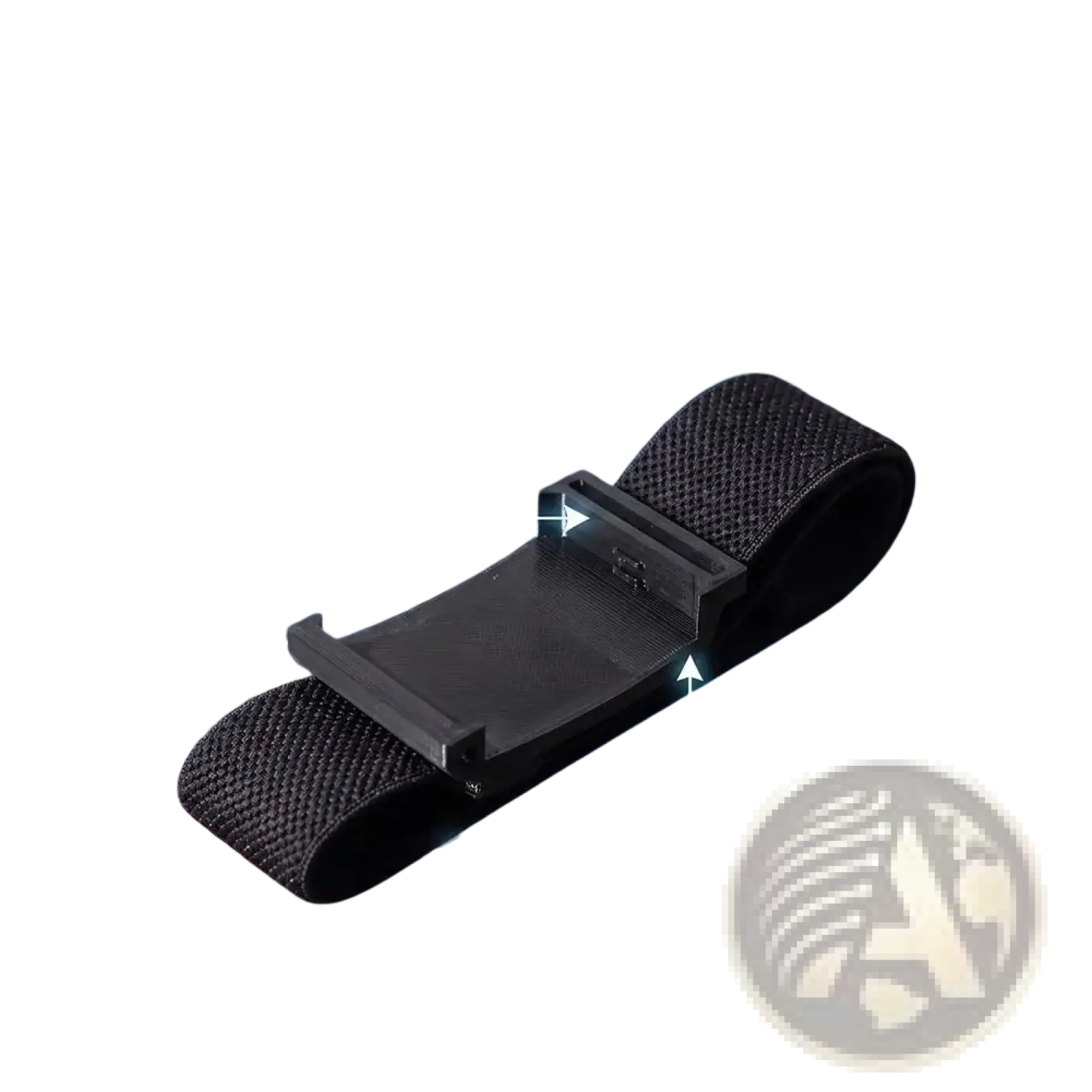 Black mesh athletic waist belt with adjustable plastic buckle for helio strap whoop 4.0 adapter and wristband