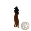 Helmet ponytail black brown bow decoration featuring black and brown ombre hair extension with black bow at the top