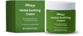 Green glass jar with white lid and matching green box labeled south moon herbal soothing cream with mint and aloe vera 50g