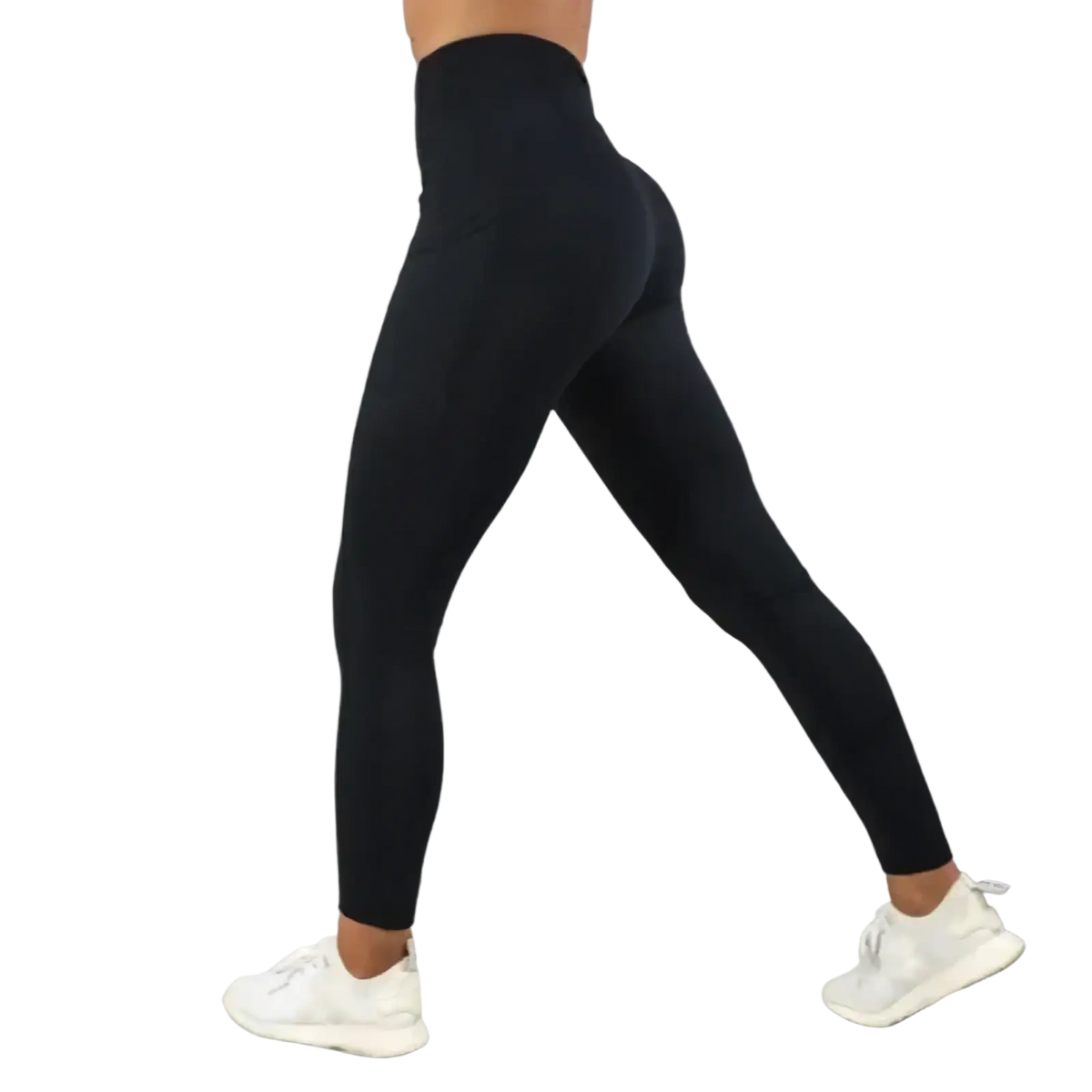 Black high waist booty lifting pocket leggings with smooth, form-fitting design ideal for activewear and casual use