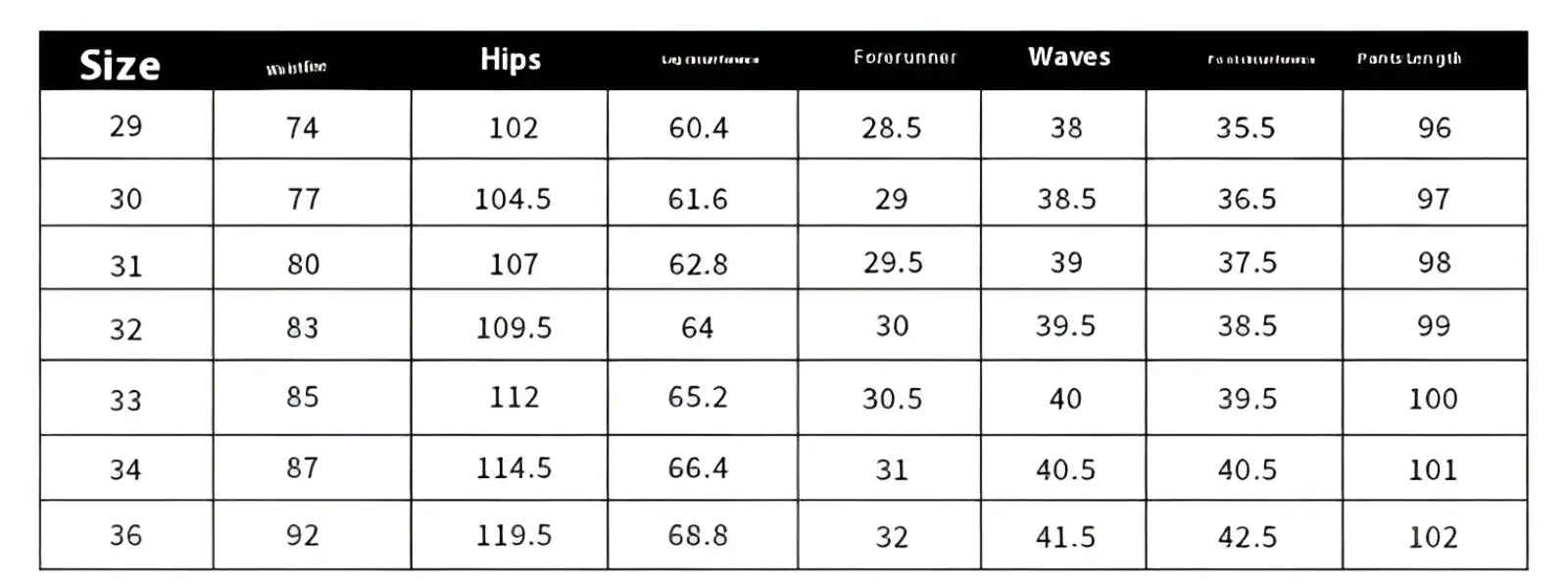 High waist cotton linen straight leg pleated trousers size chart detailing measurements for running shoe models and sizes