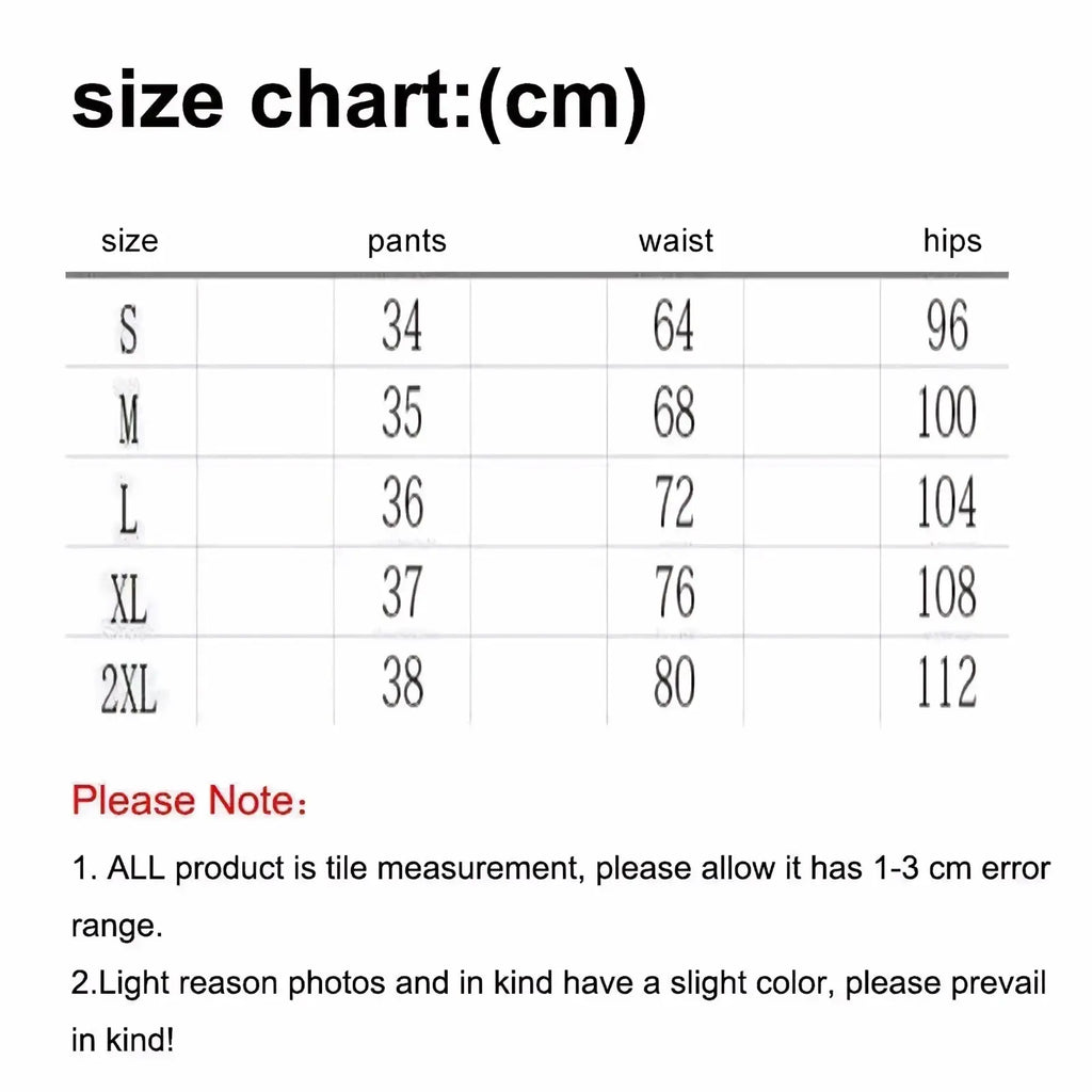 Size chart in centimeters for high waist denim shorts with belt showing waist and hips measurements from s to 2xl