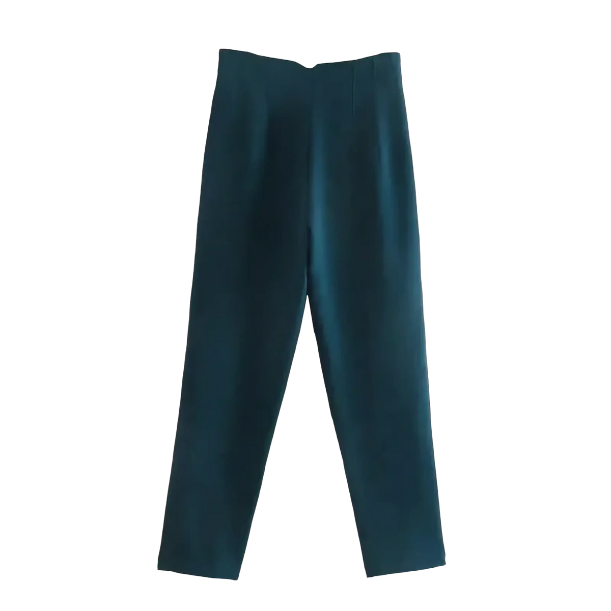 Dark teal high waist pleated formal office pants for women with sleek tailored fit in premium fabric