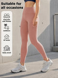 Soft pink high waist pocket leggings for women made from stretchy form fitting fabric ideal for active yoga