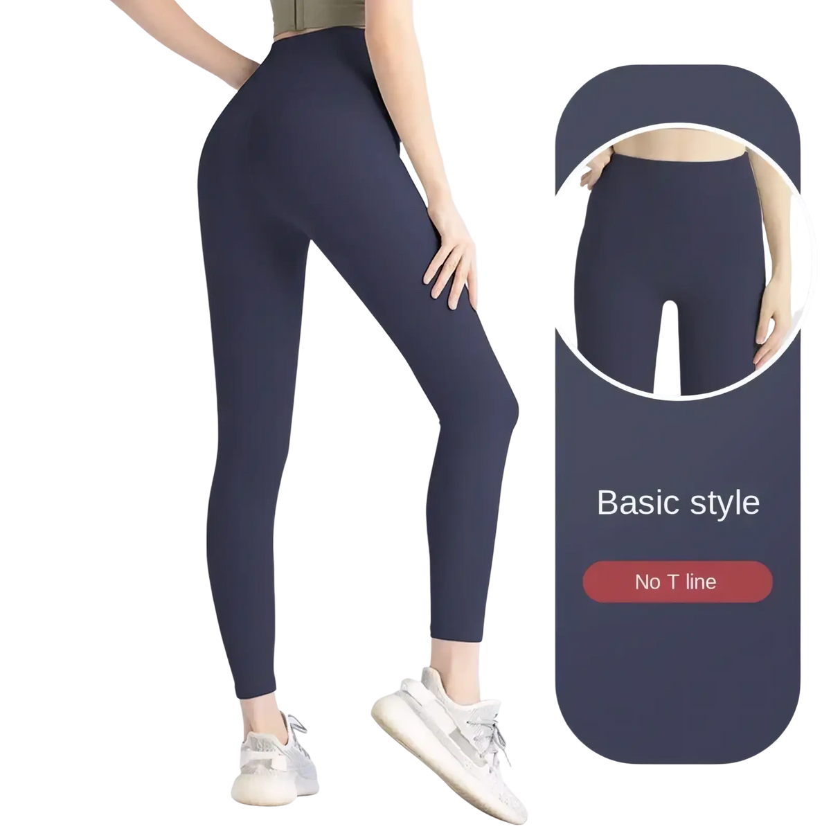 High waist seamless booty lifting yoga leggings in fragrant whale blue with a basic style and no t-line design