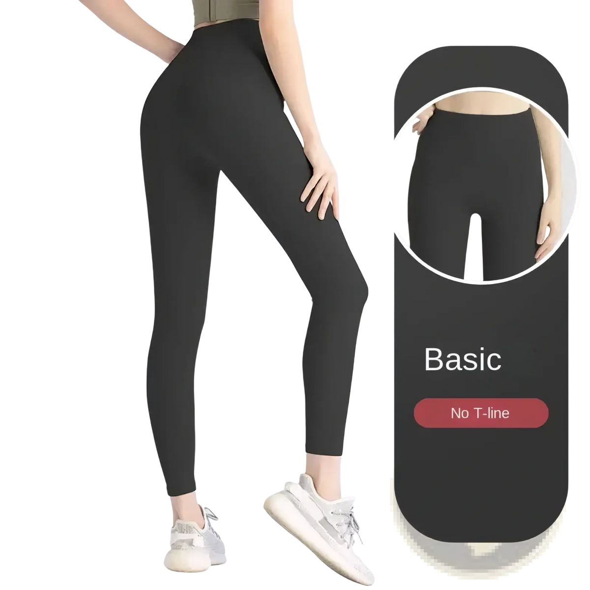 Starshine black high waist seamless booty lifting yoga leggings with a sleek form-fitting design and no t-line