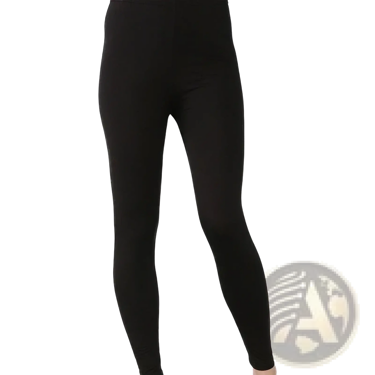 Black high waist stretchy leggings for women made of smooth, form-fitting stretchy fabric for comfortable wear