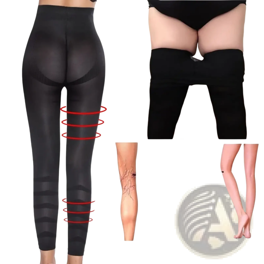 Black high waist tummy control shapewear leggings with compression, subtle ribbing, and reinforced shaping panels
