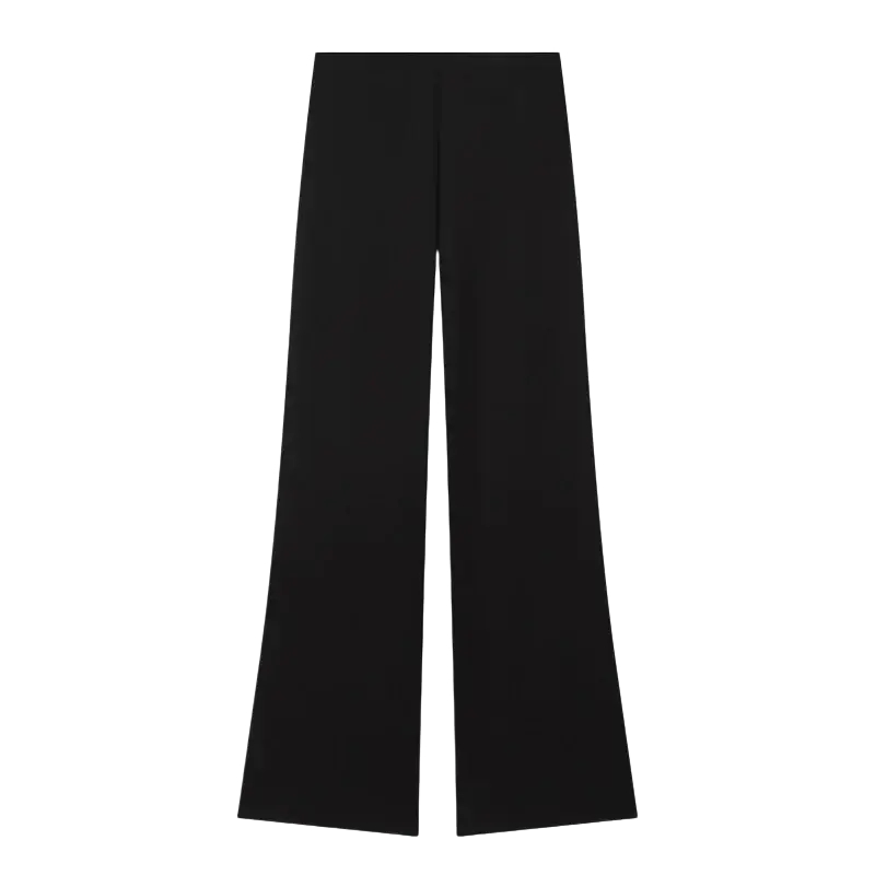 Black high waist wide leg trousers with sleek straight cut closure in a high waist two piece set cream