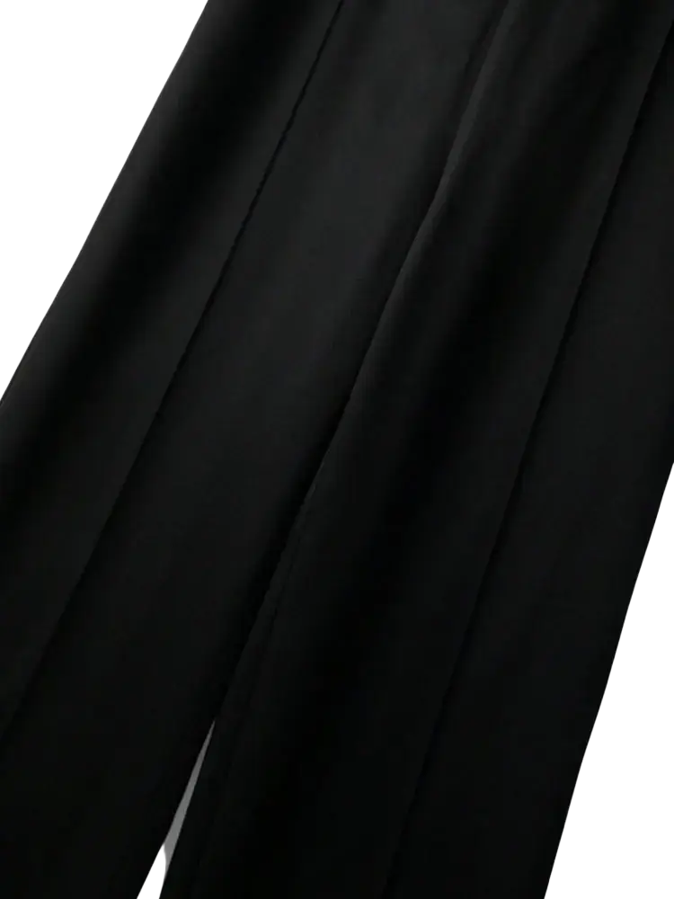 High waist wide leg trousers in black with a smooth sleek pleated fabric finish for a polished look