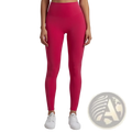 Bright fuchsia high waisted stretch fitted leggings made of stretchy form fitting fabric for active wear