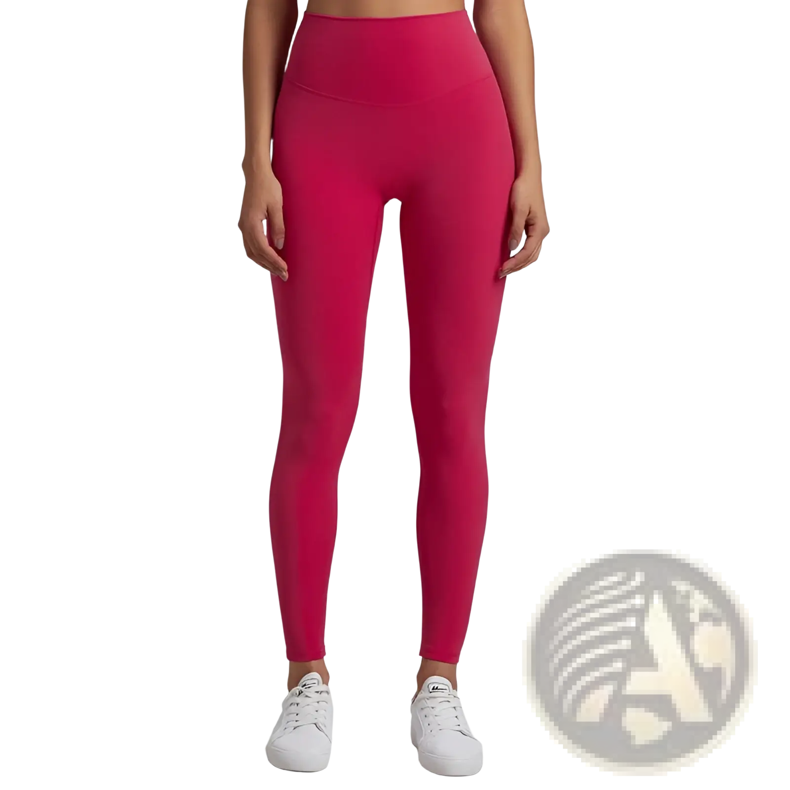 Bright fuchsia high waisted stretch fitted leggings made of stretchy form fitting fabric for active wear