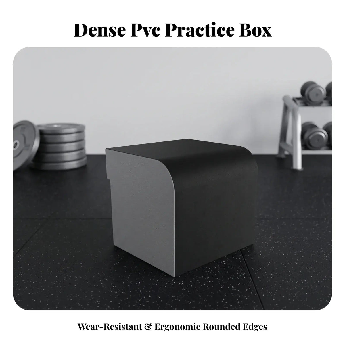 Black dense pvc hip thrust box with rounded edges padded fitness equipment for exercise training