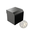 Black leather hip thrust box with rounded edges and matte finish designed for padded fitness equipment use