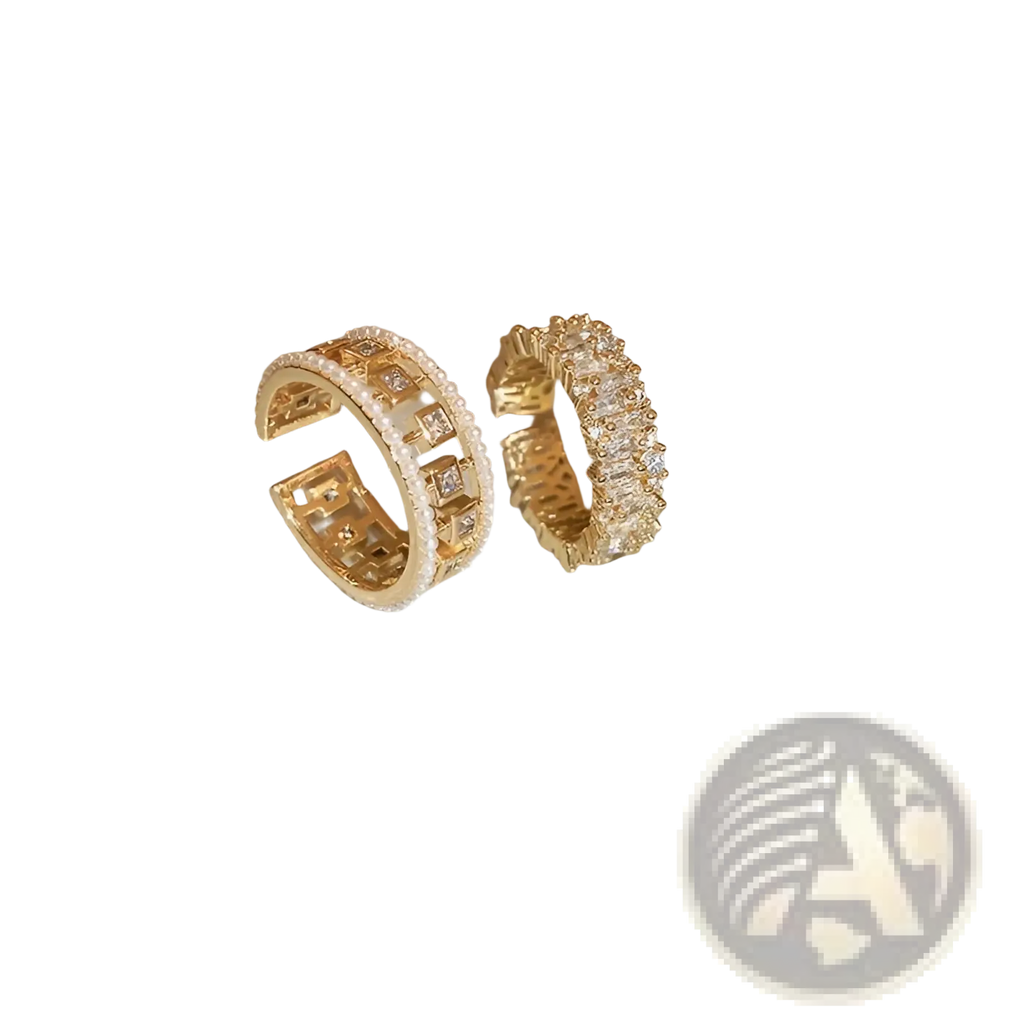 Gold-toned hoop earrings with intricate geometric patterns and sparkling cubic zirconia stones for elegant wear