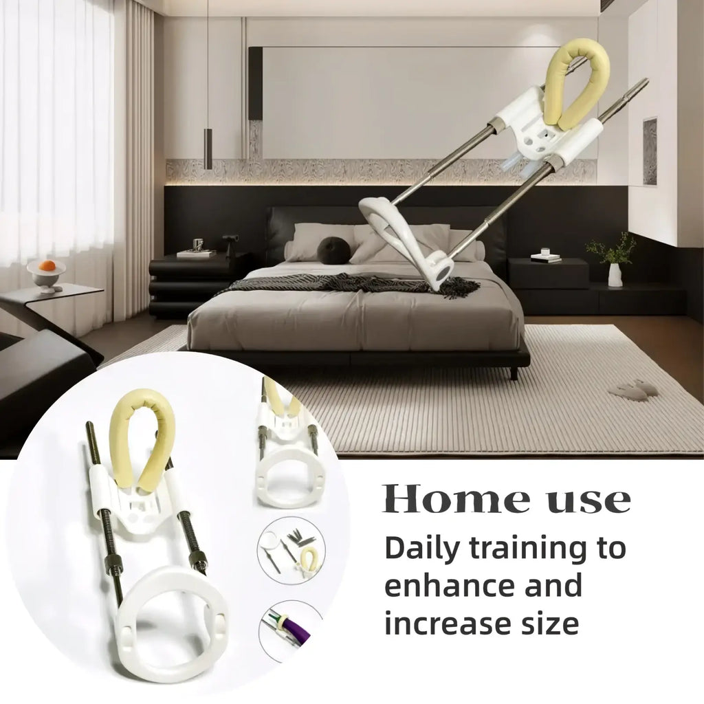 Home gym storage rack organizer in white and yellow with adjustable metal rods and plastic components for fitness equipment