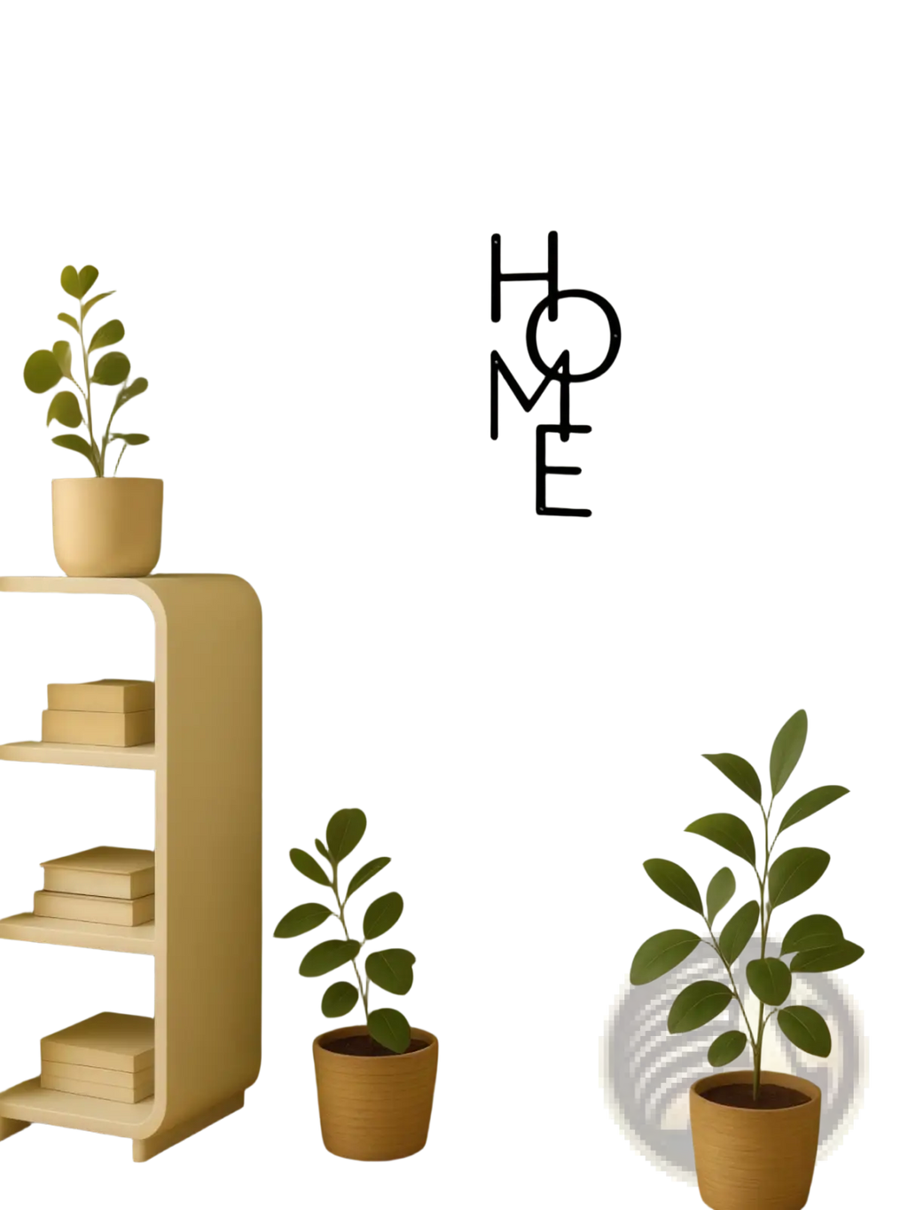 Black metal wall decor spelling home in a modern minimalist font for stylish interior decoration