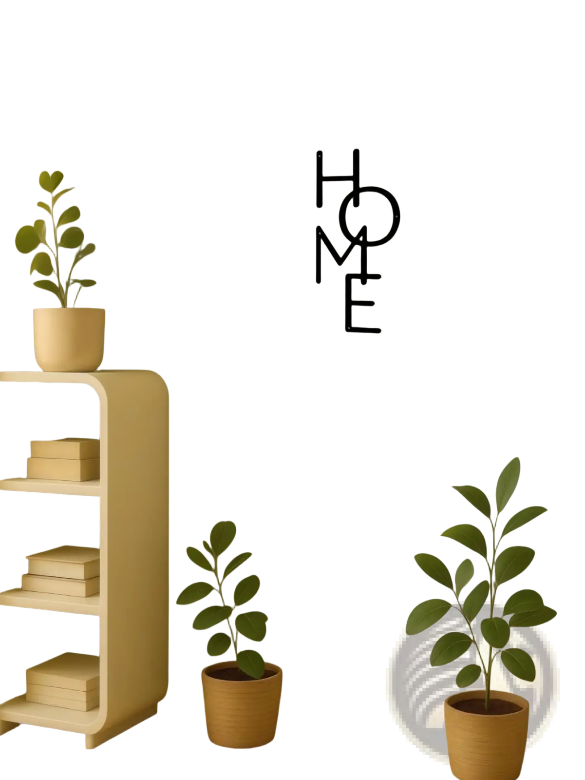 Black metal wall decor spelling home in a modern minimalist font for stylish interior decoration