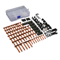 Orange anodized aluminum motorcycle bolt kit with black plastic and metal fasteners for honda transalp fairing