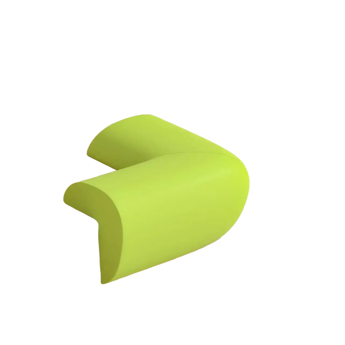 Bright lime green honeycomb baby corner guard made of soft silicone foam for safety protection on furniture edges