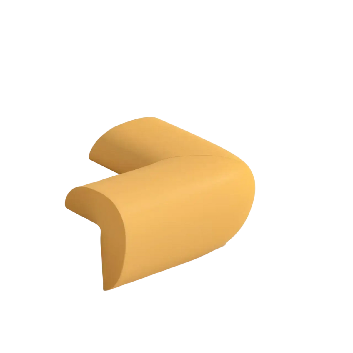 Yellow rubber corner protector with smooth rounded design and wood tone finish honeycomb baby corner guard foam protector