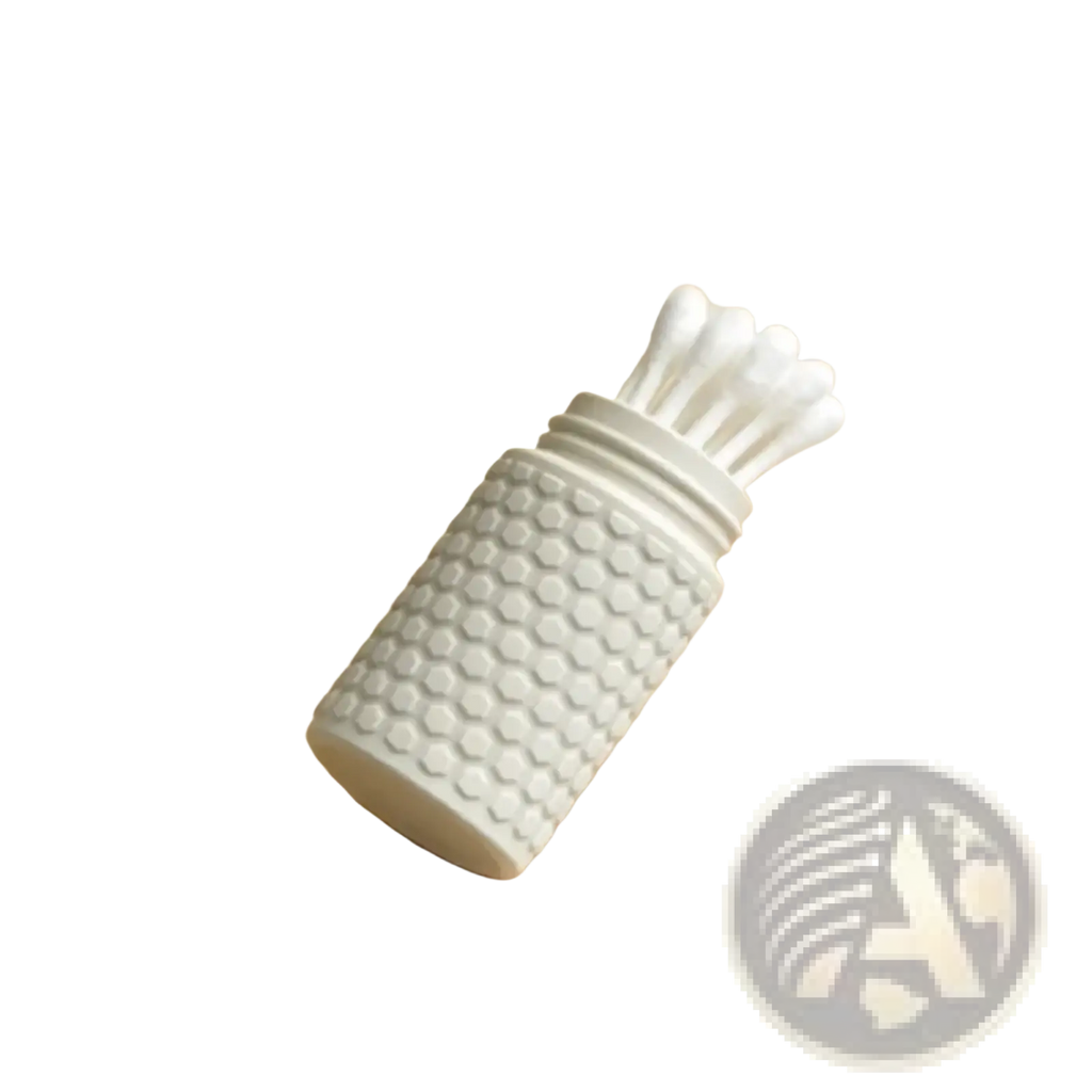 White silicone honeycomb cotton swab holder storage box with hexagonal texture containing white cotton swabs