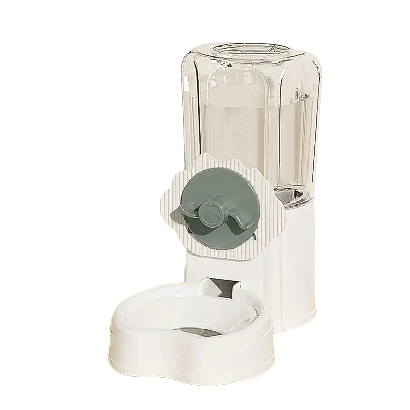 Ink green Hoopet wall mounted automatic pet water dispenser with transparent reservoir and white base