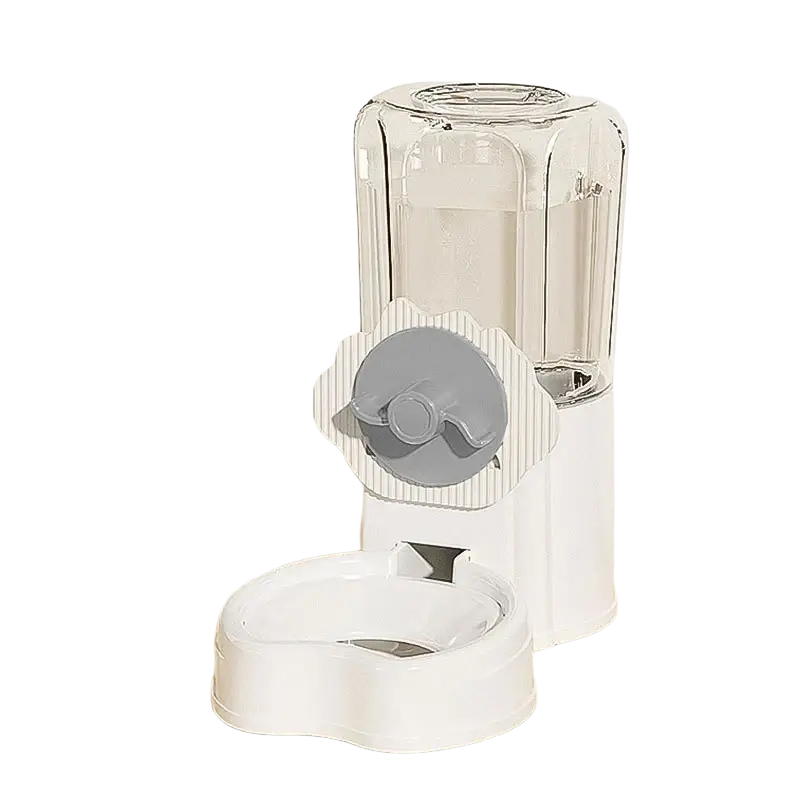 Hoopet wall mounted automatic pet feeder and water dispenser in starlight gray with transparent 1000ml water reservoir