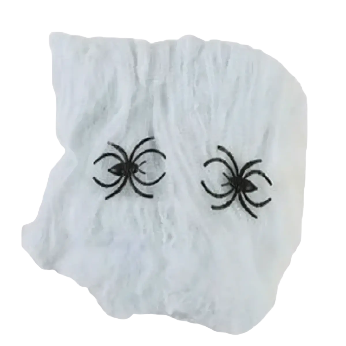 White textured fabric patch with two black embroidered spiders for horror props halloween decoration
