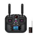 Black hot rc ht 10a 10ch digital proportional transmitter with two antennas and illuminated flight data screen