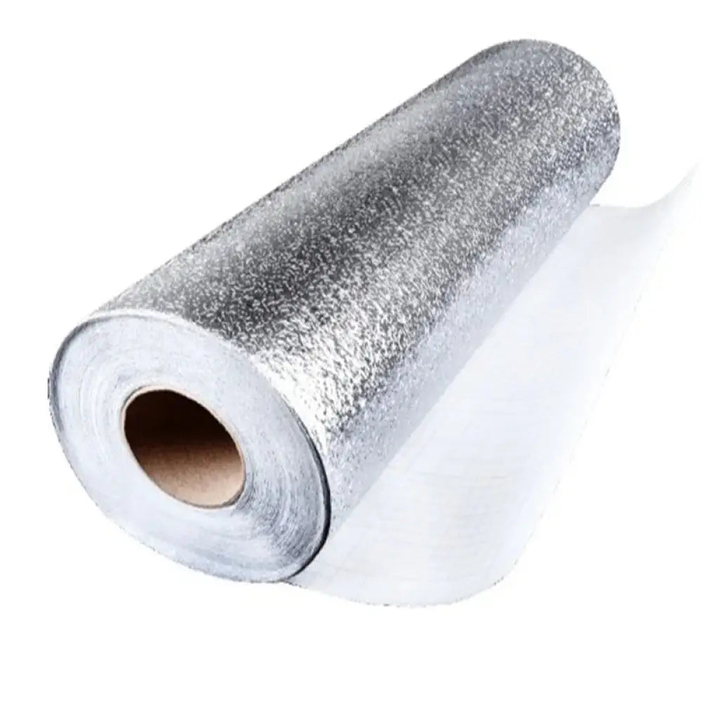 A shimmering silver glitter roll with textured sparkling surface and cardboard core in a complete household kitchen utensil set