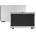 Back side of hp 17-x lcd back cover hinges replacement in silver with brushed metal finish and transparent bezel frame