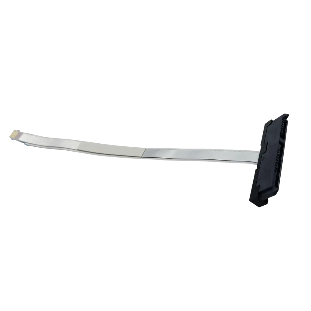 Hp 240 g8 g9 laptop hdd cable adapter with black plastic sata connector and silver flexible ribbon cable back side view