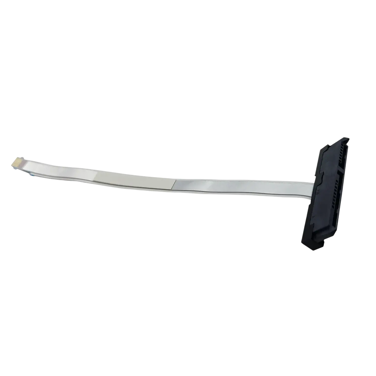 Hp 240 g8 g9 laptop hdd cable adapter with black plastic sata connector and silver flexible ribbon cable back side view