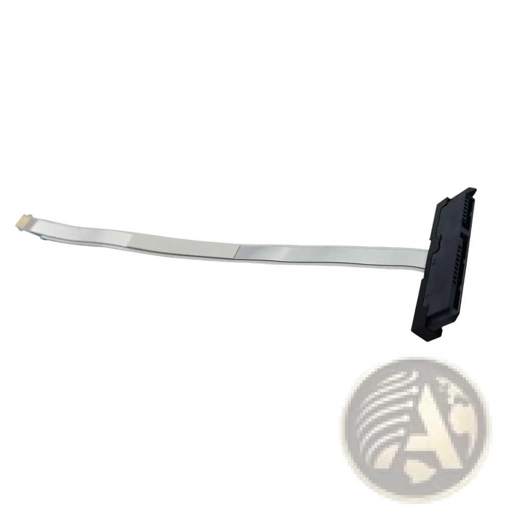 Hp 240 g8 g9 laptop hdd cable adapter with black plastic sata connector and silver flexible ribbon cable back side view