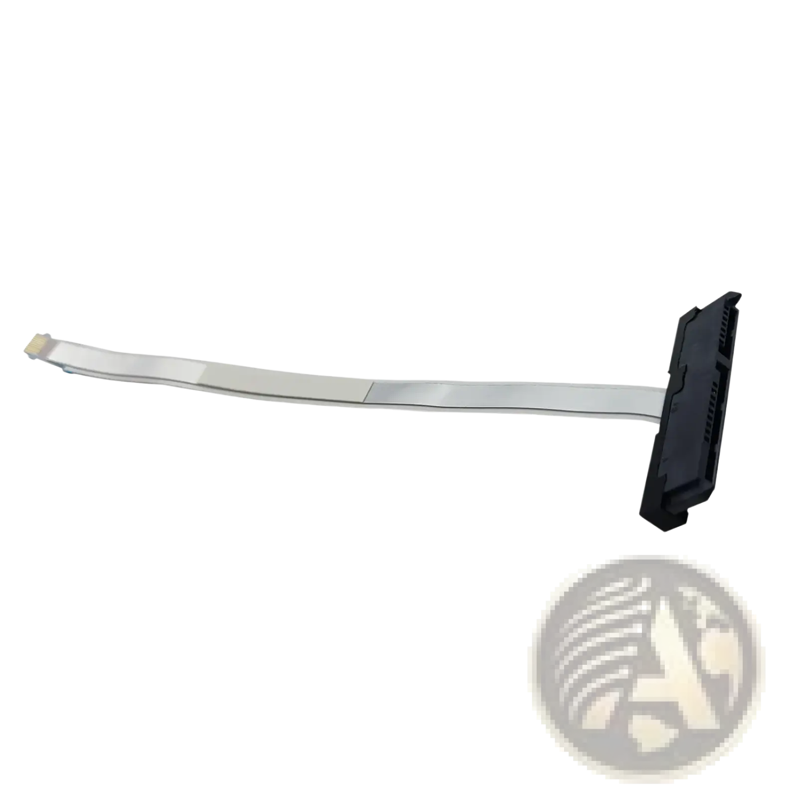 Hp 240 g8 g9 laptop hdd cable adapter with black plastic sata connector and silver flexible ribbon cable back side view