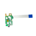 Hp pavilion power button board with cable featuring a green circuit board yellow button and blue cable cap