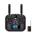 Black ht-10a remote controller with 2.4ghz 10ch receiver, two antennas, and touchscreen display for precise control
