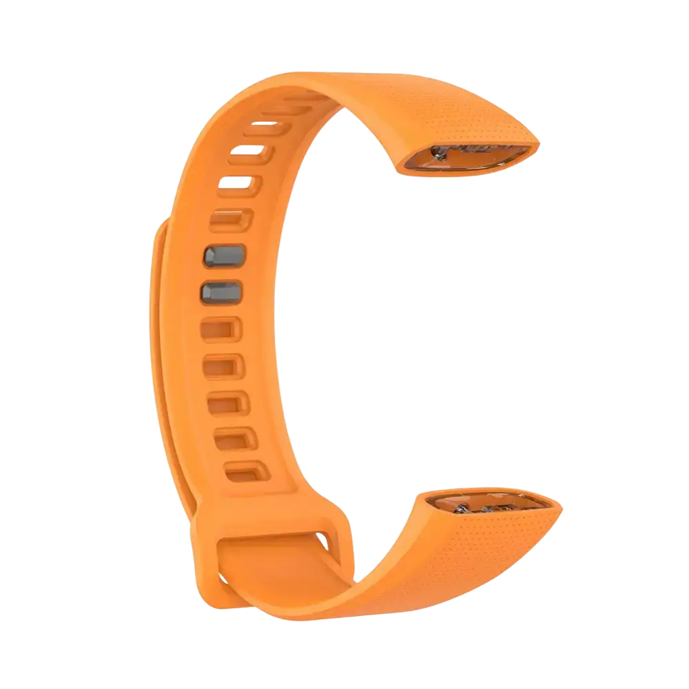 Bright orange silicone huawei band 2 pro wrist band with adjustable sizing and sleek curved bracelet strap design