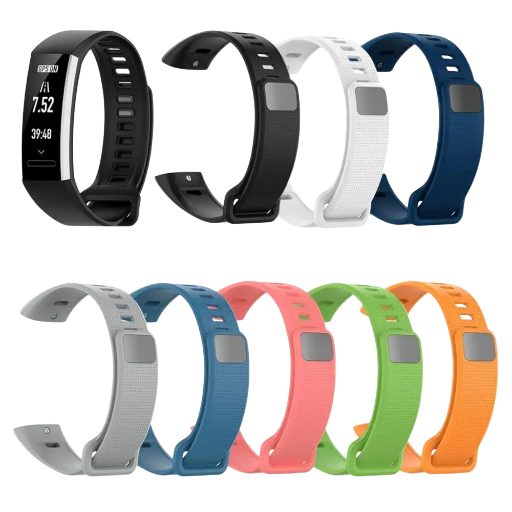 A collection of colorful silicone bracelet straps for huawei band 4 wrist band in black white gray pink and more colors