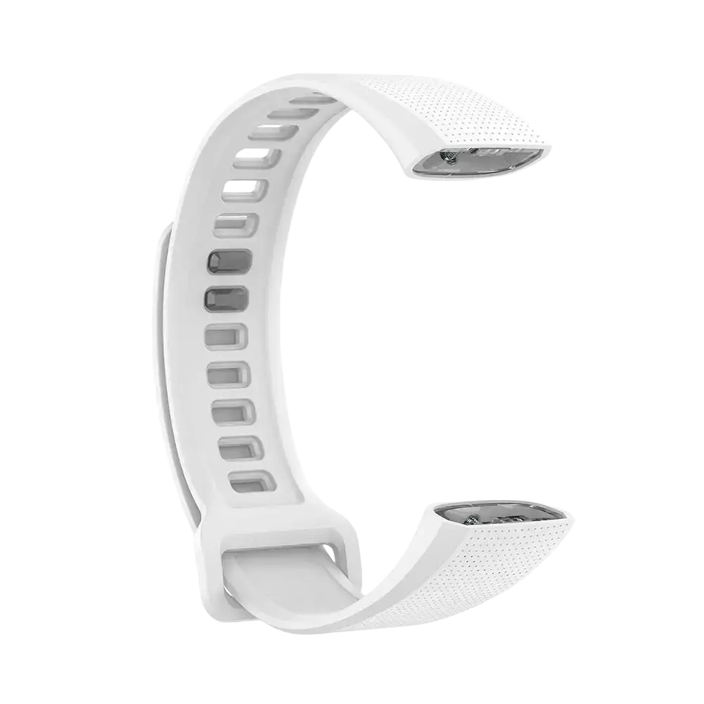 White silicone huawei band 2 pro wrist band with perforated texture and adjustable bracelet strap buckle
