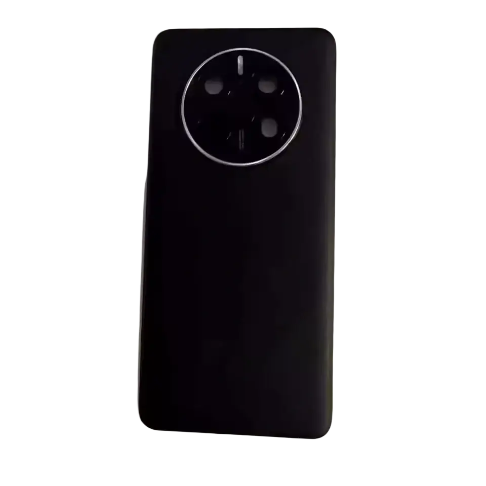 Black huawei mate 50 pro housing battery rear case glass lens with circular four-lens camera module and silver ring frame