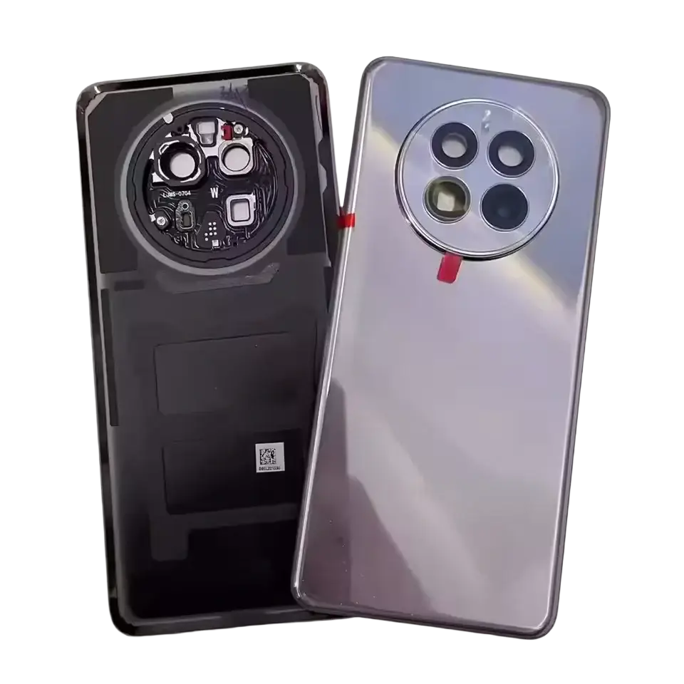 Silver gradient huawei mate 50 pro housing battery rear case glass with circular camera module and red adhesive strip