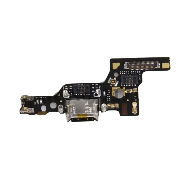 Black circuit board with silver usb-c charging port and gold connectors for huawei p20 p30 charging port flex cable replacement