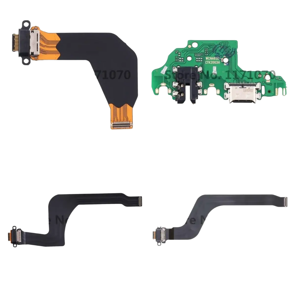 Black flexible ribbon cable with gold connectors for Huawei p20 p30 charging port flex cable replacement