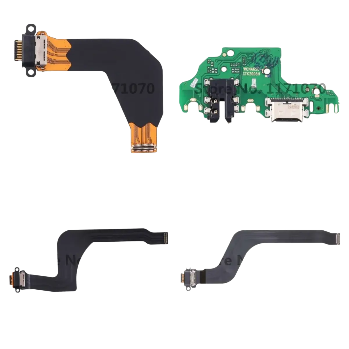 Black flexible ribbon cable with gold connectors for Huawei p20 p30 charging port flex cable replacement