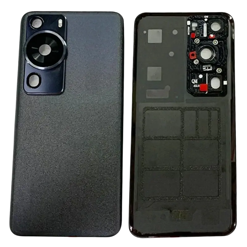 Black textured back panel for huawei p60 pro replacement cover glass housing with integrated circular camera module