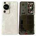 White glossy huawei p60 pro replacement back cover glass housing with circular camera module and internal frame shown