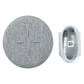 Huawei wireless charger max 27w gray circular wireless charger with woven fabric finish and centered charging indicator lines
