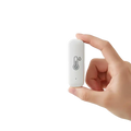 White rectangular humidity sensor smart wireless temperature monitor with minimalist design and gray temperature icon